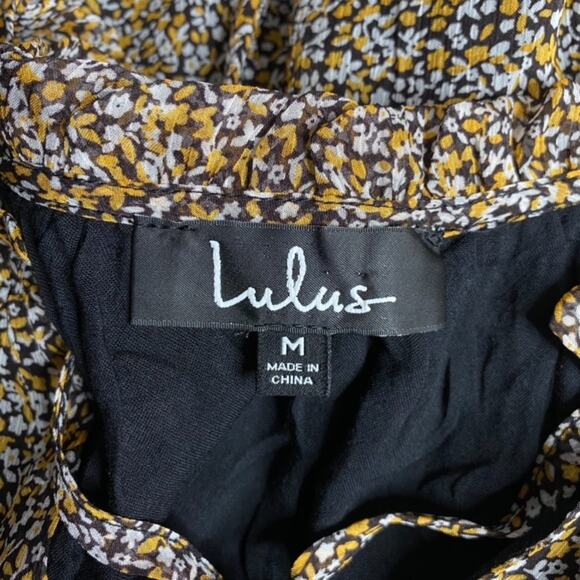 Lulus Babe Date Black Floral Print Tiered Short Sleeve Babydoll Dress - Picture 8 of 11